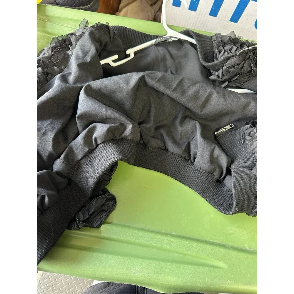 Endless Rose Black 3D Floral Bomber Jacket Women's Size S/M - Picture 6 of 8